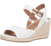 Lucky Brand Mindra Espadrille Keilsandalen für Damen, Weiss/opulenter Garten, 37 EU