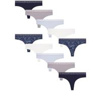 Lucky Brand Women's Underwear - 10 Pack Microfiber Thong Panties (S-XL)