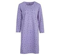 Lucky by zeitlos Nachthemd Damen Thermo Langarm Blüte Kleiner Blumendruck Knöpfe, Farbe:Flieder, Größe:M