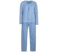 Lucky by zeitlos Thermo Pyjama Set Spitzendruck Schleife Schlafanzug, Farbe:blau, Größe:L