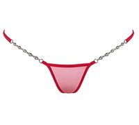 Lucky Cheeks Damen Luxus Micro G-String Transparent Red (S)