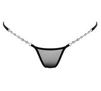 Lucky Cheeks Damen Luxus Micro V-String Transparent Black (M)