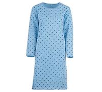 LUCKY Damen Nachthemd Thermo angeraut Punkte Winter Größe M L XL XXL (Hellblau, L)