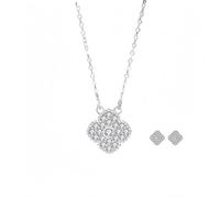 Lucky Four Leaf Clover Schmuck-Set, Halskette und Ohrringe für Damen, elegantes Geschenk für alle Anlässe