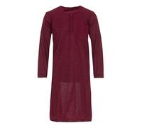 LUCKY Herren Nachthemd 1/1 Arm mit Brusttasche Langarm Schlafshirt, Farbe:Bordeaux, Größe:L