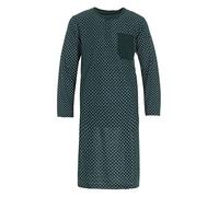 LUCKY Herren Nachthemd 1/1 Arm mit Brusttasche Langarm Schlafshirt, Farbe:Grün, Größe:L