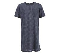 LUCKY Herren Nachthemd Kurzarm Druck mit Brusttasche Schlafshirt, Farbe:Anthrazit, Größe:M