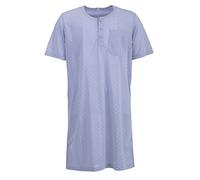 LUCKY Herren Nachthemd Kurzarm Druck mit Brusttasche Schlafshirt, Farbe:Grau, Größe:M