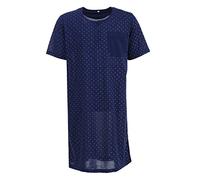 LUCKY Herren Nachthemd Kurzarm Druck mit Brusttasche Schlafshirt, Farbe:Navy, Größe:M