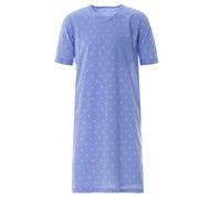 Lucky Herren Nachthemd Kurzarm Punkte Rundhals Knöpfe Tasche, Farbe:blau, Größe:XL