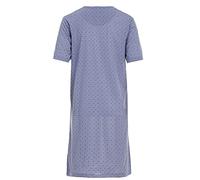 Lucky Herren Nachthemd Kurzarm Punkte Rundhals Knöpfe Tasche, Farbe:graublau, Größe:M