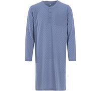 Lucky Herren Nachthemd Langarm Pfeil V-Ausschnitt Knöpfe Grafik Brusttasche, Farbe:grau, Größe:M