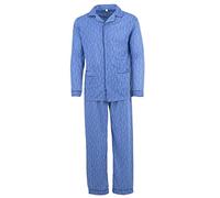 Lucky Herren Pyjama Set 2 TLG. Schlafanzug Langarm Baumwolle, Farbe:blau, Größe:XXL