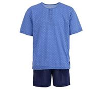 Lucky Herren Pyjama Set Shorty Kurzarm, Farbe:blau, Größe:M
