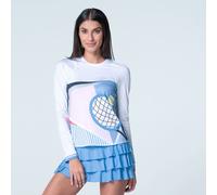 Lucky in Love Linen Intuition Longsleeve Damen-Weiß,Mehrfarbig weiß, Größe: S (nur noch wenige Artikel verfügbar)