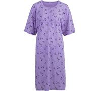 Lucky Nachthemd Damen Kurzarm Übergröße Nachtwäsche Blumen, Farbe:Flieder, Größe:6XL