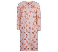 Nachthemd Damen Thermo Langarm Blumen Winter Knöpfe Größe M L XL XXL, Größe:L, Farbe:Apricot