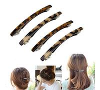 Luckycivia 4 Stück Haarspangen lang und dünn handgemacht Celluloid Onyx Haarspange Elegant Automatik Haarspange Haarspange Haarspange Haarspange Haarspange Haarspange Haarspange für Frauen Mädchen