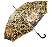 LUCKYWEATHER Regenschirm Stockschirm Damen/Herren Motiv Leopard Auf-Automatik I Stockregenschirm groß und stabil sowie hochwertig verarbeitet I Regenschirme mit UV-Schutz