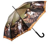 LUCKYWEATHER Regenschirm Stockschirm Damen Motiv J. C. Wilsion Four Kittens Auf-Automatik I Stockregenschirm groß und stabil sowie hochwertig verarbeitet I Regenschirme mit UV-Schutz
