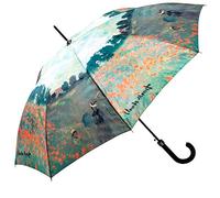 LUCKYWEATHER Regenschirm Stockschirm Damen Motiv Mohnblumenfeld Auf-Automatik I Stockregenschirm groß und stabil sowie hochwertig verarbeitet I Regenschirme mit UV-Schutz