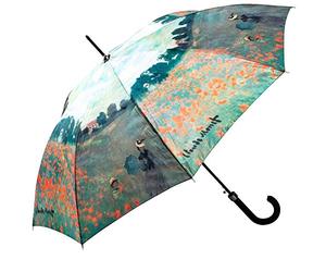 LUCKYWEATHER Regenschirm Stockschirm Damen Motiv Mohnblumenfeld Auf-Automatik I Stockregenschirm groß und stabil sowie hochwertig verarbeitet I Regenschirme mit UV-Schutz