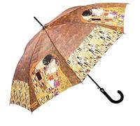 LUCKYWEATHER Regenschirm Stockschirm Damen Motiv The Kiss Auf-Automatik I Stockregenschirm groß und stabil sowie hochwertig verarbeitet I Regenschirme mit UV-Schutz