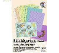 Ludwig Bähr Stickkarton 'Pastell' 23x23cm 300g/qm VE=10 Blatt 10 Farben sortiert