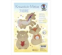 Ludwig Bähr URSUS Sticken Kreuzstich-Motive Tiere, 24 Blatt Kraftkarton, 14,8 x 21 cm, braun