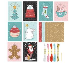 Ludwig Bähr URSUS Sticken Stickkarten Set, Weihnachten, Grußkarten A6 zum Besticken