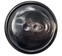 LÜNA, ECHT Horn Knopf schwarz, 30 mm, 6 Stück
