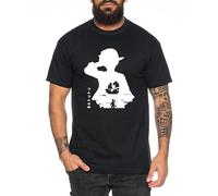 Luffy in Luffy - Herren T-Shirt Straw Hat Luffy Zoro One Monkey D. Pirat Ace Piece Goku Anime Ruffy, Größe:M, Farbe:Schwarz
