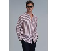 Lufian Hemd Herren Slim Fit Leinen bordeaux, L