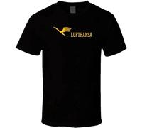 Lufthansa Airline 1954 Logo 3 T Shirt Black L