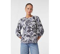 Luftige Bluse mit All-over-Print blau|weiß|schwarz 46