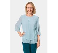 Luftige Chiffonbluse mit Pailletten blau 22