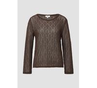 Luftiger Strickpullover aus Leinenmix mit Ajourmuster 34 braun 2165844.8828.34