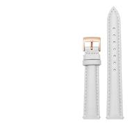 LUGEMA 14 Mm, 16, 18, 20, Schlichtes Echtleder-Armband, Kompatibel Mit Fossil, Citizen-Uhrenarmband, DW-Damenarmband, Himmelblau, Rosa, Braun(White-rosegold,20mm)