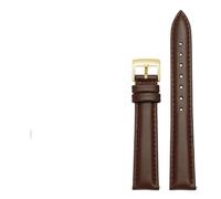 LUGEMA 14 Mm, 16, 18, 20, Schlichtes Echtleder-Armband, Kompatibel Mit Fossil, Citizen-Uhrenarmband, DW-Damenarmband, Himmelblau, Rosa, Braun(Brown-gold,15mm)