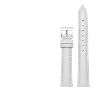 LUGEMA 14 Mm, 16, 18, 20, Schlichtes Echtleder-Armband, Kompatibel Mit Fossil, Citizen-Uhrenarmband, DW-Damenarmband, Himmelblau, Rosa, Braun(White-silver,12mm)
