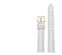 LUGEMA 14 Mm, 16, 18, 20, Schlichtes Echtleder-Armband, Kompatibel Mit Fossil, Citizen-Uhrenarmband, DW-Damenarmband, Himmelblau, Rosa, Braun(White-gold,12mm)