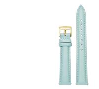 LUGEMA 14 Mm, 16, 18, 20, Schlichtes Echtleder-Armband, Kompatibel Mit Fossil, Citizen-Uhrenarmband, DW-Damenarmband, Himmelblau, Rosa, Braun(Sky blue-gold,12mm)