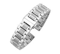 LUGEMA 18mm - 24mm Metall Uhrenarmbänder Armband Frauen Mode Silber Solide Edelstahl Luxus Uhrenarmband Zubehör(21mm)