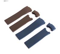 LUGEMA 25 * 12 mm schwarz braun blau wasserdicht Silikonkautschuk Uhrenarmband Armband kompatibel mit Ulysse Nardin Strap (Color : Black, Size : 25mm)