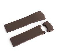 LUGEMA 25 * 12 mm schwarz braun blau wasserdicht Silikonkautschuk Uhrenarmband Armband kompatibel mit Ulysse Nardin Strap (Color : Brown, Size : 25mm)