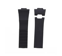 LUGEMA 25 Mm * 12 Mm Wasserdichtes Silikonkautschuk-Uhrenarmband, Armband, Kompatibel Mit Ulysse Nardin (Color : Black-02, Size : 25mm)