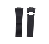 LUGEMA 25 Mm * 12 Mm Wasserdichtes Silikonkautschuk-Uhrenarmband, Armband, Kompatibel Mit Ulysse Nardin (Color : Black-02, Size : 26mm)