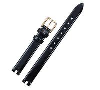 LUGEMA Damen-Lederarmband Kompatibel Mit Tissot 1853 T003209A Serie 10 Mm Dornschließe T003.209 Damenuhrenarmband Uhrenzubehör (Color : Black with gold, Size : 10mm)