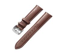 LUGEMA Echtes Leder Litschi-Muster, Weiches Lederarmband, Herren-Damen-Dornschließe, Elefantengrau, Aprikose, Lila, Uhrenarmband-Zubehör(Dark brown,22mm)