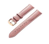 LUGEMA Echtes Leder Litschi-Muster, Weiches Lederarmband, Herren-Damen-Dornschließe, Elefantengrau, Aprikose, Lila, Uhrenarmband-Zubehör(Lotus root roses,14mm)